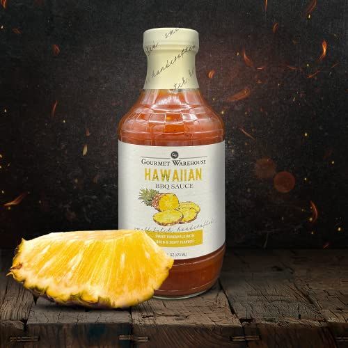 Gourmet Warehouse Small Batch Hawaiian BBQ Sauce Made With Natural Ingredients Gluten Free No HFCS Tangy Barbecue 16 Oz (Pack of 1)