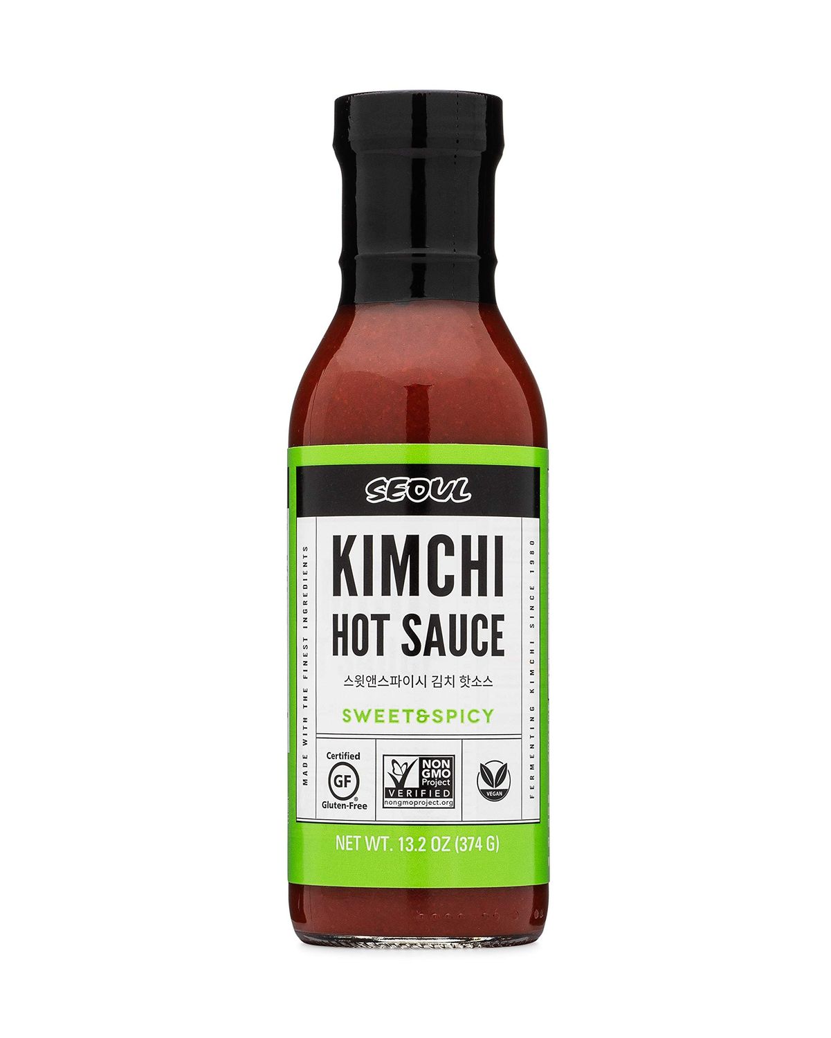 Lucky Foods Seoul Kimchi Hot Sauce, Keto / Gluten Free / Non GMO (Sweet &amp; Spicy 13.2 oz)