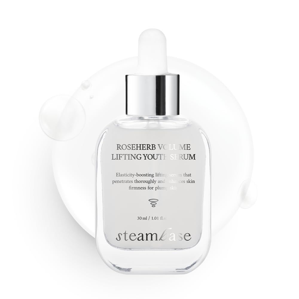 STEAMBASE Roseherb Volume Lifting Youth Serum, 1.01 fl oz - Hydrating Peptides &amp; Rose Herb Serum for Face, Plump, Glowy Skin Korean Skin Care, Travel Size