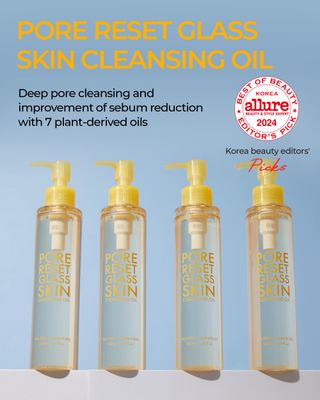 BE THE SKIN Pore Reset Glass Skin Cleansing Oil - Gentle Makeup Remover Oil for Glass Clear Skin with Plant-derived Oils - Removes Sebum and Blackheads - For All Skin Types, 5.07 fl.oz.