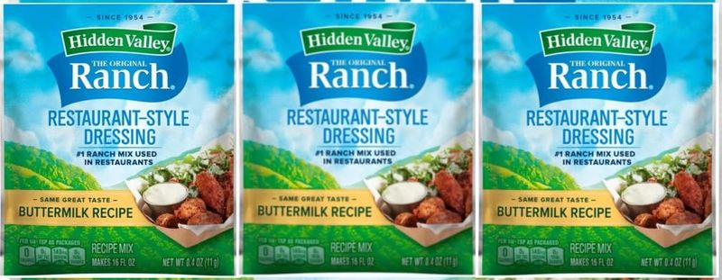 Hidden Valley Buttermilk Ranch Salad Dressing &amp; Seasoning Mix, Gluten Free - Pack of 3