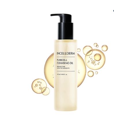 INCELLDERM Riman Purecell Cleansing Oil 4.9 fl oz Gentle Makeup Remover and Hydrating Cleanser Lightweight and Non-Comedogenic Suitable for Various Skin Types Plant-Based Formula