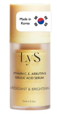 Lys by Misa Korean Vitamin C Serum for Face - For a Radiant Glow - Advanced Skincare with Vitamin E, Ferulic Acid &amp; Arbutin - Brightens, Hydrates &amp; Protects All Skin Types - Made in Korea