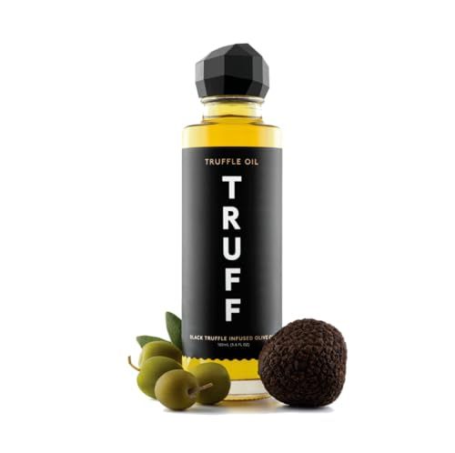 TRUFF Black Truffle Oil - Black Truffle Infused Olive Oil - Gourmet Dressing, Seasoning, Marinade, or Drizzle, Non-GMO, Gluten-Free, 5.6 fl.oz