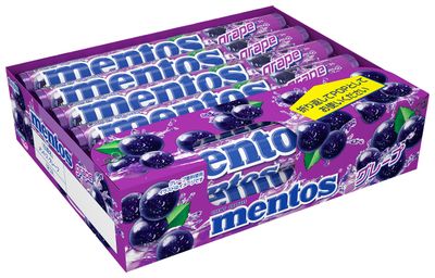 Mentos Chewy Mint Candy Roll, Japanese Grape, Party, Non Melting, 1.32 ounce/14 Pieces (Pack of 12)