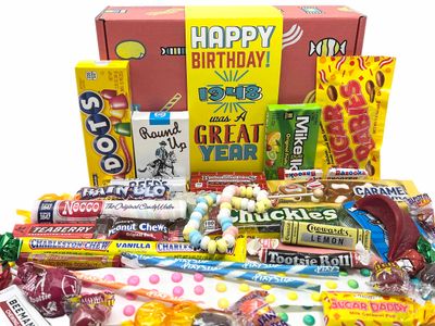 RETRO CANDY YUM 1948 77th Birthday Gift Box Nostalgic Candy Mix from Childhood for 77 Year Old Man or Woman Born 1948 Jr