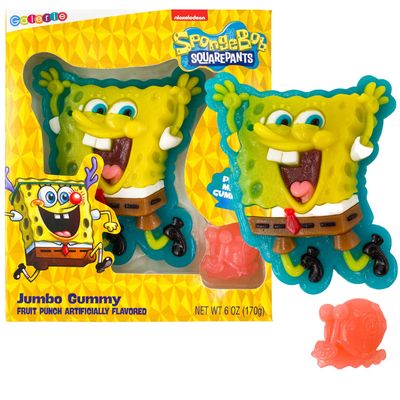 Spongebob Squarepants Gummy Candy with Mini Gary the Snail, Fruit Punch Flavored Party Favors, 6 Ounces