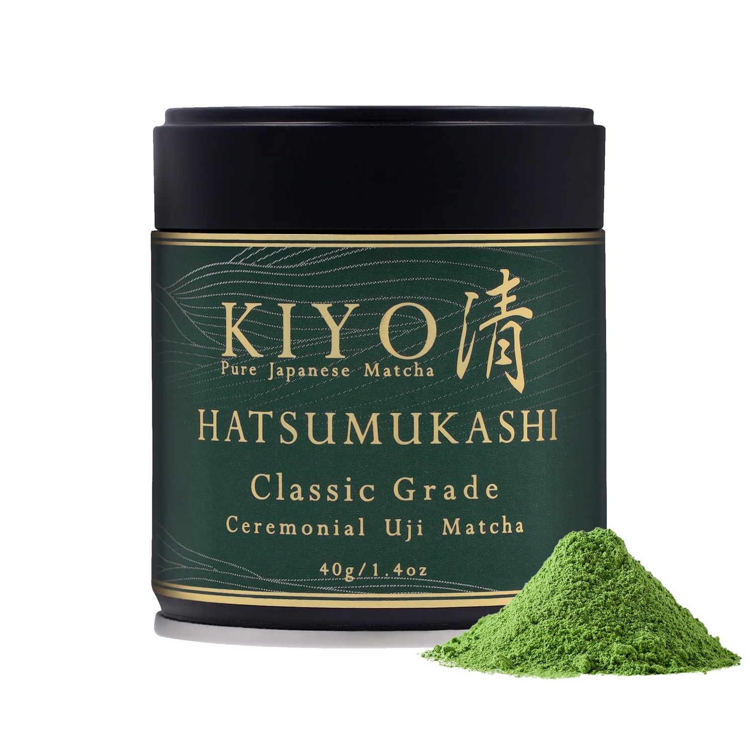 Kiyo Matcha Classic Grade Hatsumukashi Ceremonial Uji Matcha - Pure Japanese First Harvest Ceremonial Grade Matcha Green Tea Powder from Uji, Japan (40g/1.41oz)