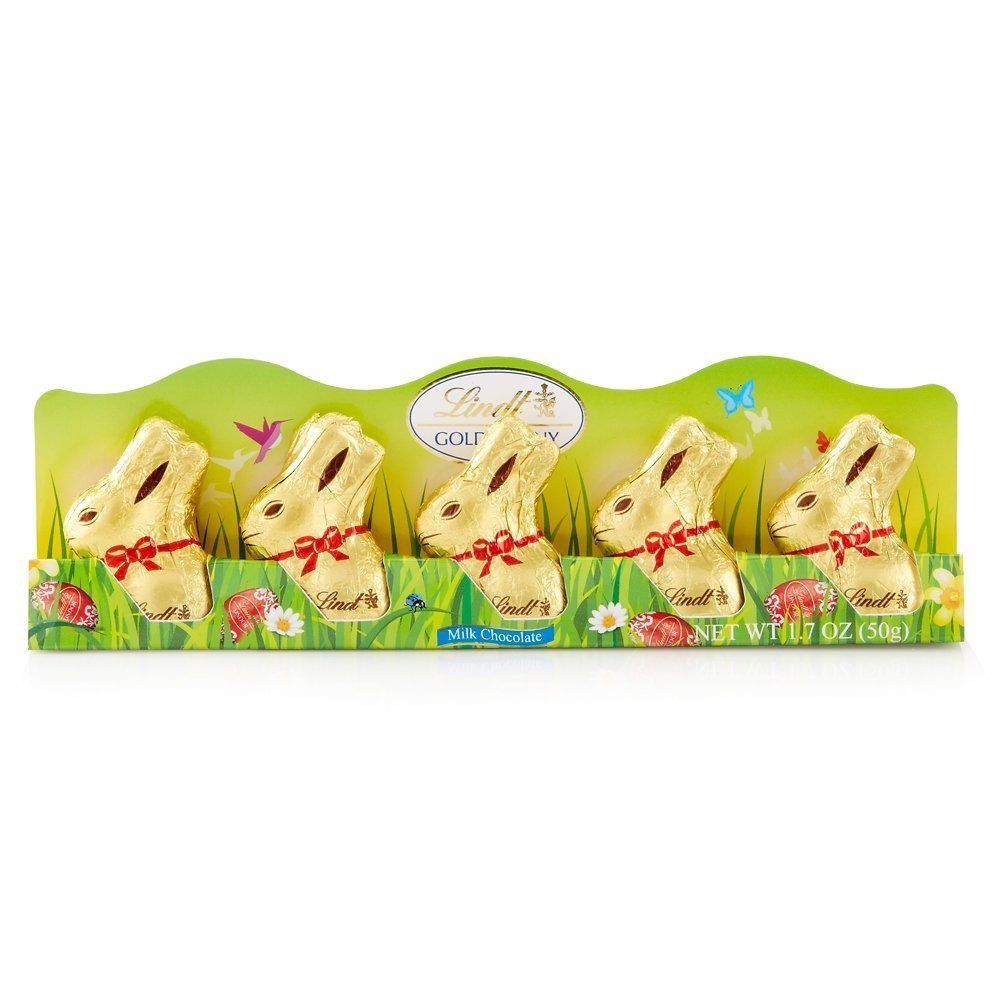 Mini Lindt GOLD BUNNY - Milk Chocolate, Net Wt 1.7 Ounce, 5 Count (Pack of 2)