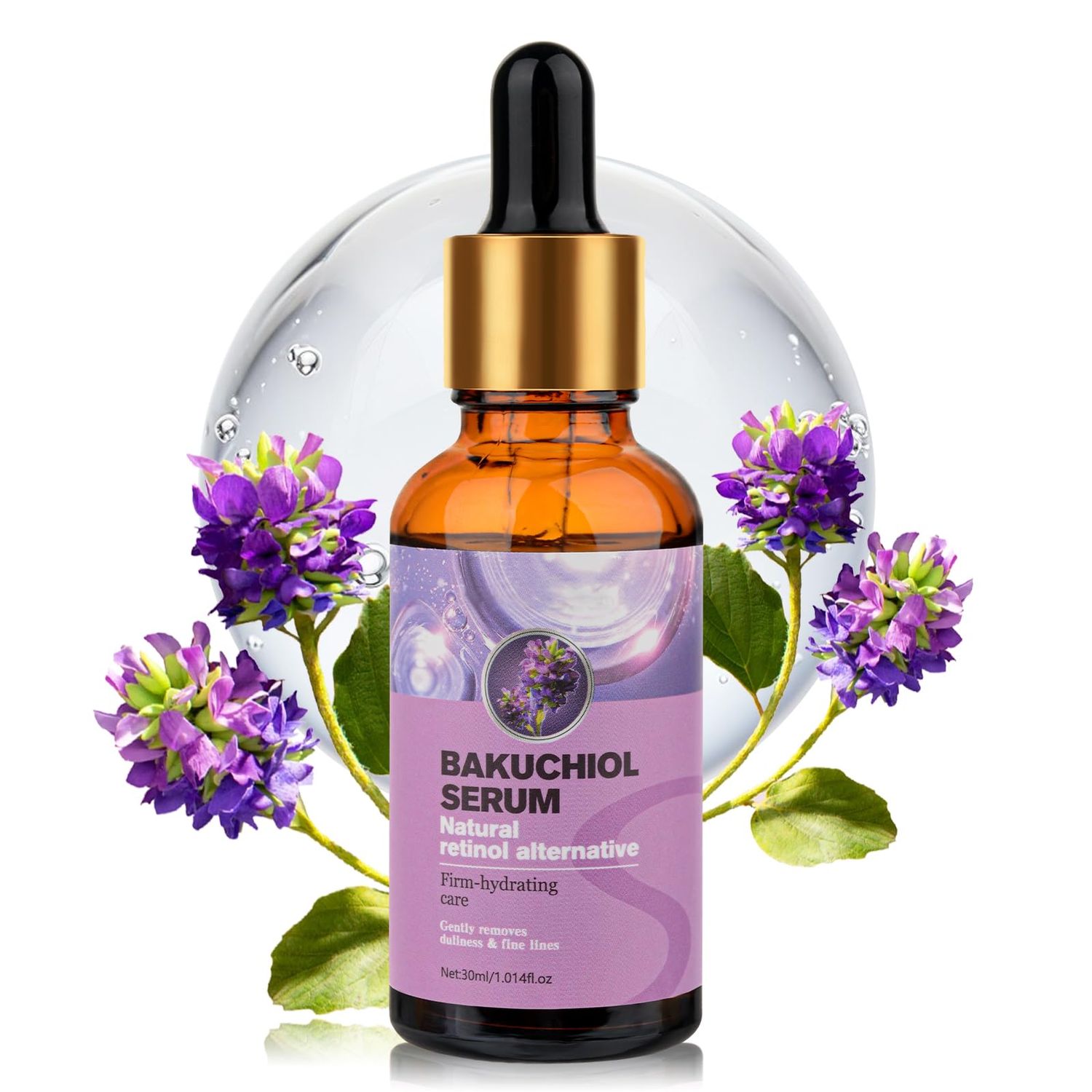 Bakuchiol Retinol Serum for Anti-Aging, 2 PCS Bakuchiol Retinol Rejuvenation Serum Reduces Acne, Wrinkles and Fine Lines, for Moisturizing &amp; Smoothing for All Skins