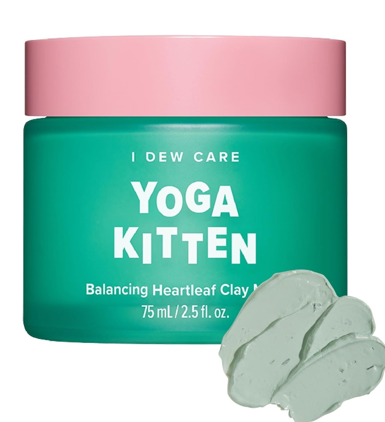 I DEW CARE Heartleaf Clay Mask - Yoga Kitten Wash-off, For Blemish-prone with Kaolin, Heartleaf, Tea Tree Extract, Home Spa, Korean Skincare, Glass Skin Look, Mother&#39;s Day, 2.5 FL Oz