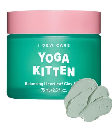 I DEW CARE Heartleaf Clay Mask - Yoga Kitten Wash-off, For Blemish-prone with Kaolin, Heartleaf, Tea Tree Extract, Home Spa, Korean Skincare, Glass Skin Look, Mother&#39;s Day, 2.5 FL Oz