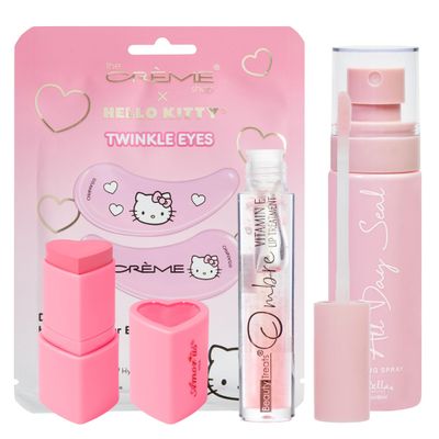 Glam Lux Beauty Bundle Mystery Makeup Sets The Creme Shop X Hello Kitty Twinkle Eyes Patches, Amorus Matte Sweet Blush Stick, All Day Setting Spray &amp; Beauty Treats Ombre Lip Treatment Gifts