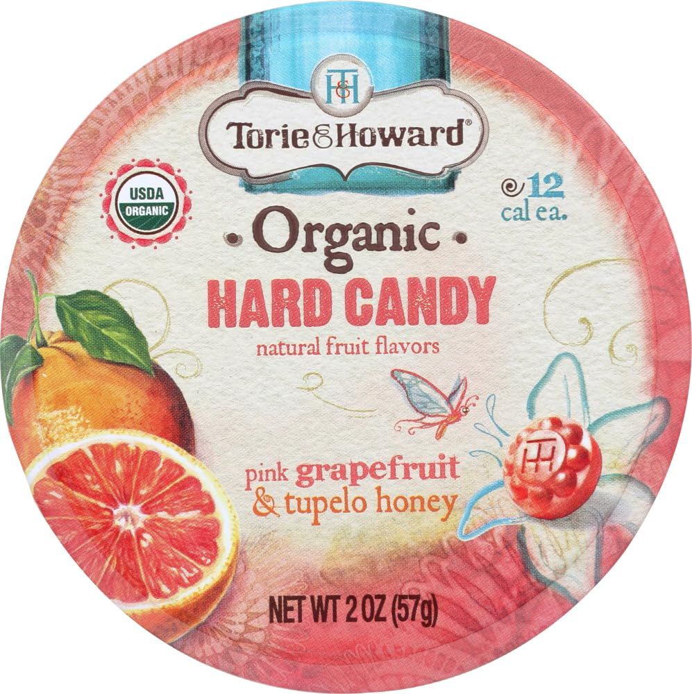 Torie &amp; Howard Organic Hard Candy Pink Grapefruit &amp; Tupelo Honey -- 2 oz (Pack of 2)