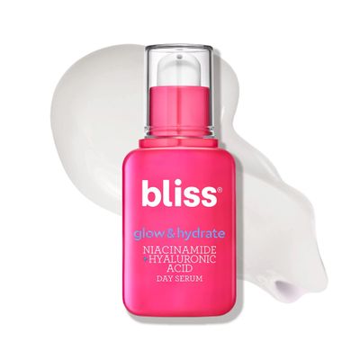 Bliss Glow &amp; Hydrate Serum Niacinamide Hyaluronic Acid Improves Dullness, Hydrates, Replenishes, &amp; Defends Skin Lightweight &amp; Clean Vegan &amp; Cruelty-Free 1 Fl Oz