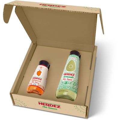 HERDEZ Hot Sauce Variety 2 Pack - Avocado Hot Sauce 12oz, Habanero Hot Sauce 5oz - Made with Real Avocados and Habanero Peppers - Gift Pack for Hot Sauce Lovers - Perfect for Any Meal