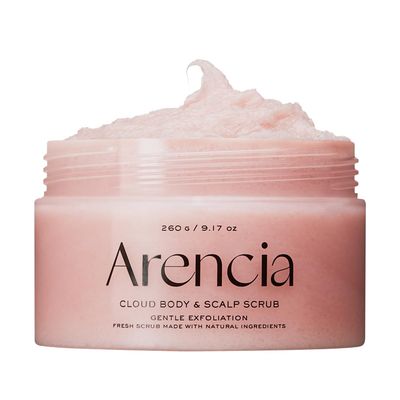 Arencia Fresh Cloud Sea Salt Body &amp; Scalp Scrub (Pink) - Exfoliant, Bump Eraser For Silky Smooth Skin, Korean Skin Care