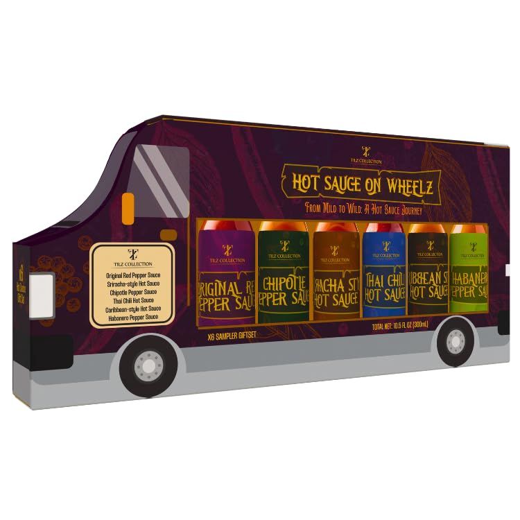 Hot Sauce Gift Sets - Hot Sauce Variety Pack, Hot Sauce Gift Sets For Men Gourmet Food Gifts Street Food, Chilli Van, Buffalo, Sriracha, Chilli, BBQHot Sauce Sampler Food Gifts, Hot Sauce Gift Set