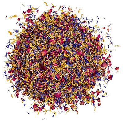 Spring Flower Blend - Edible flowers - Rose, Cornflower and Marigold - All natural, Culinary grade Delights (0.35oz) - Premium Quality - Perfect for Beverages, Cakes