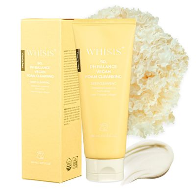 WHISIS Face Wash PH Balance Vegan, Organic Face Wash, Hydrating Facial Cleanser, Nourishing Face Cleanser for a Fresh and Glowing, Deep Cleansing with Idebenone Liposome, Korean Skin Care