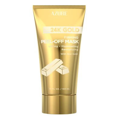 24K Gold Firming Peel Off Face Mask - Removes Blackheads, Dirt &amp; Oils Firms Lifts &amp; Moisturizes Reduces Wrinkles, Fine Lines &amp; Acne Scar - 150mL