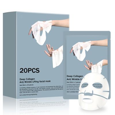 Jsykt 20PC Deep Collagen Face Mask, 10PC Deep Bio-Collagen Anti Wrinkle Lifting Overnight Mask, Korean Skin Care Bio-Collagen Real Deep Mask for Moisturizing, Mascarilla De Colageno