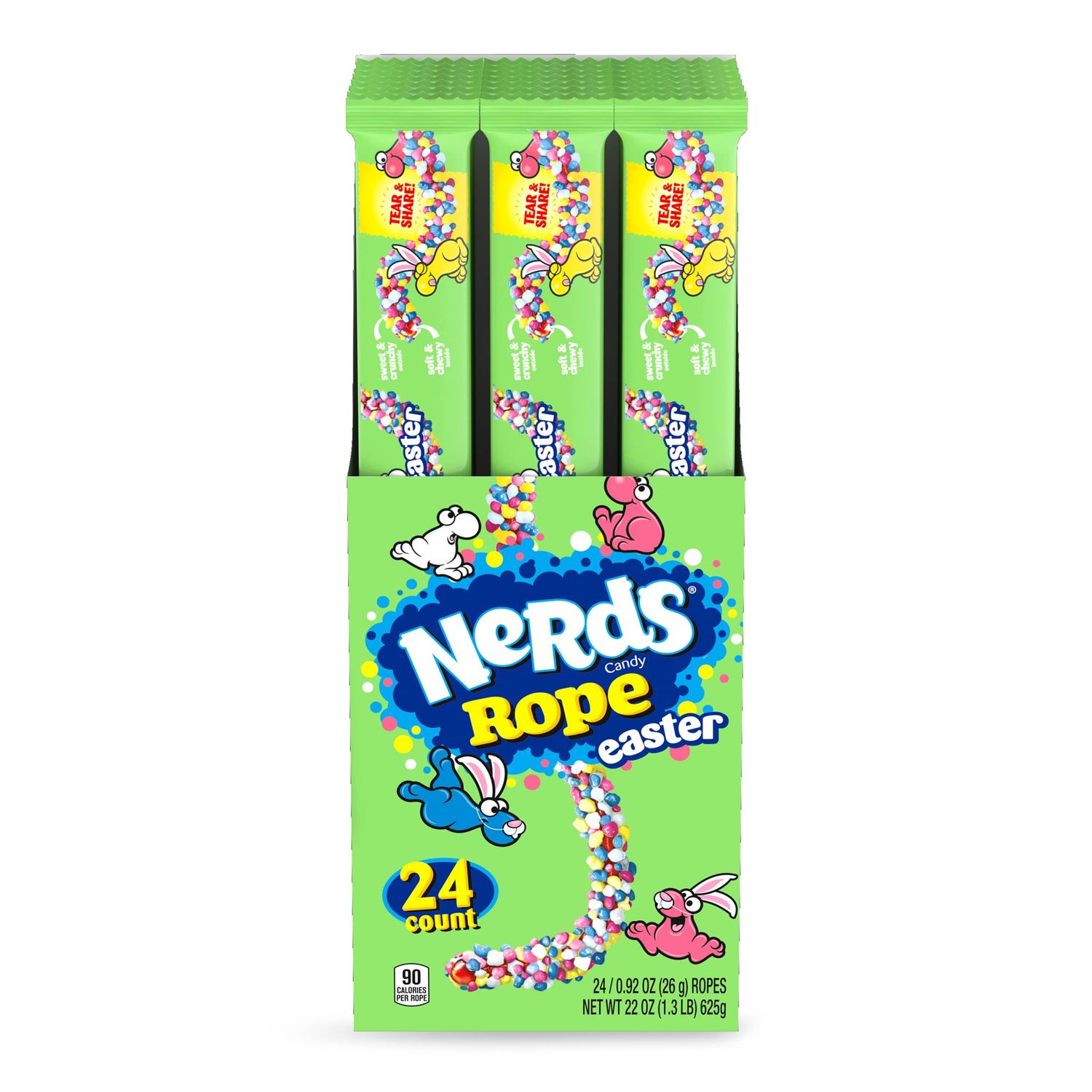NERDS Hoppin&#39; Rope, Springtime Easter Candy, 0.92 oz (Pack of 24)