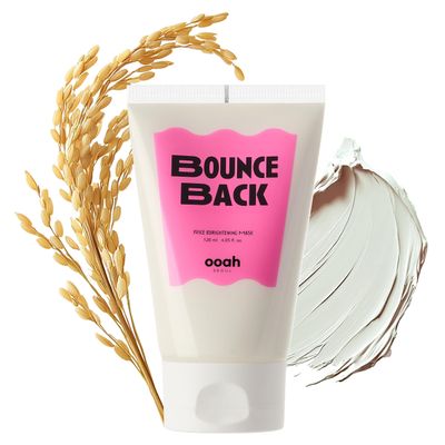 ooah seoul BOUNCE BACK Brightening Rice Face Mask Korean Skincare for Radiance &amp; Elasticity Hydrating &amp; Firming with Niacinamide &amp; Glutathione 120ml 4.05fl.oz