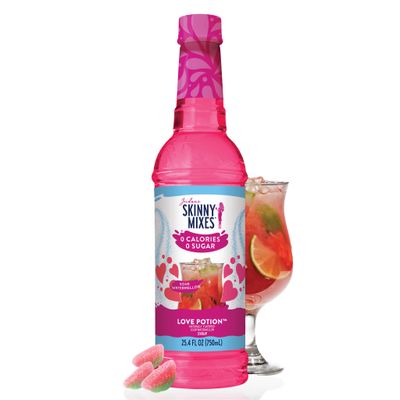 Jordans Skinny Mixes Sugar Free Syrup - Love Potion Flavor, Keto, Low Carb, Zero Calorie, Gluten-Free, Fruit Water Enhancer &amp; Drink Mix for Iced Tea, Lemonade, Cocktails, 25.4 fl oz (Sour Watermelon)