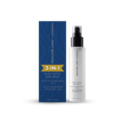 Advanced 3 IN 1 SNAIL MUCIN SUPER SERUM infused with FACELIFT Peptide by BIOCORE LABS Plumping,Moisturizing,Healing Serum for face 100ml 3.38 FL. OZ.