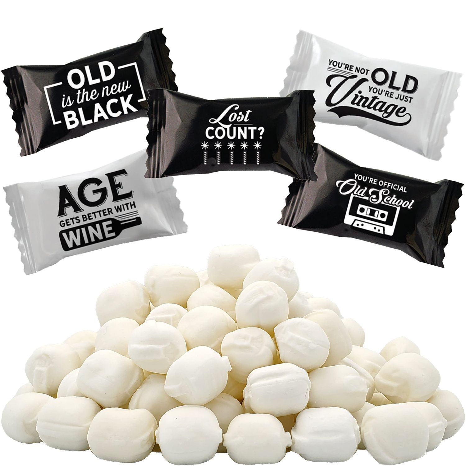 Fruidles Vintage Birthday Buttermints, Mint Candies, After Dinner Mints, Butter Mint Candy, Kosher Certified, Fat-Free, Individually Wrapped (55 Pieces)
