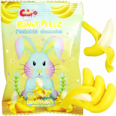 Sarah&#39;s Candy Factory Bunny Peelable Banana Gummy, Peeling Banana Candy, 1 Oz Bag (8 Pack) Single-Serve Snack Packs, Peelable Fun in Every 1 oz Bag