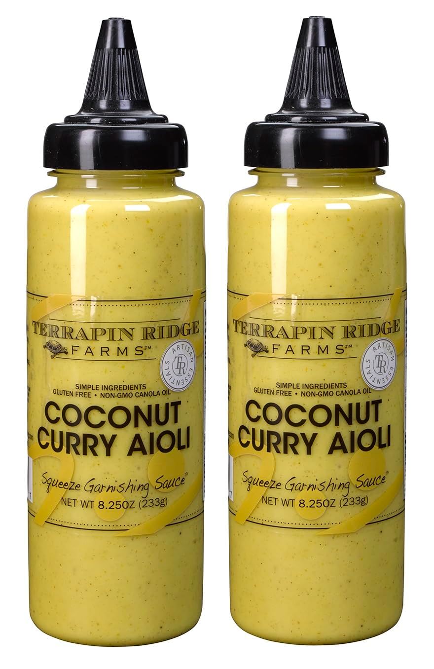Terrapin Ridge Farms Coconut Curry Aioli Sauce - Two 8.25 Ounce Squeeze Bottles
