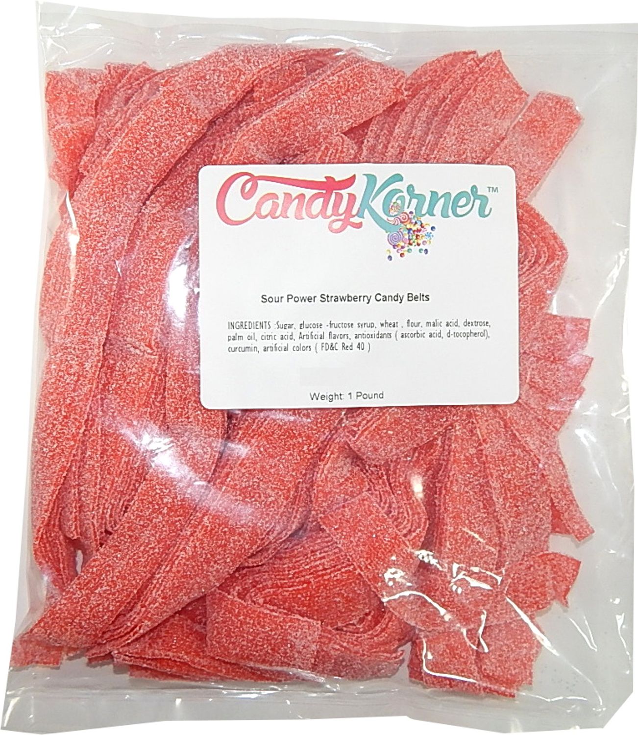 SourPower Sour Belts Strawberry 1 Pound (16 OZ)