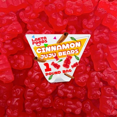 JuJu Bears 1 Pound Bag Cinnamon Gummy Candy