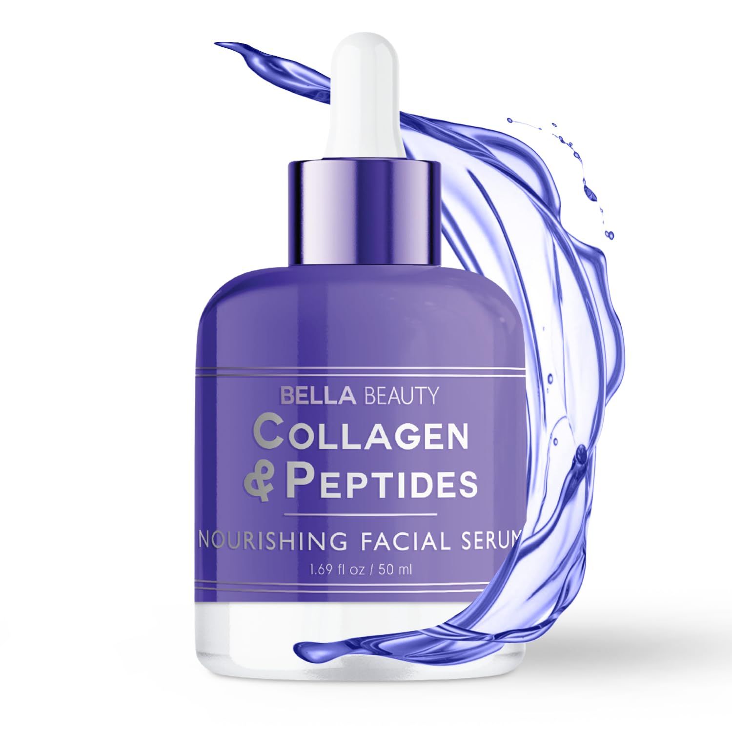 Bella Beauty Collagen &amp; Peptides Nourishing Facial Serum - Stimulates Collagen, Reduces Fine Lines &amp; Wrinkles, Deeply Hydrates - Dermatologist Tested, Korean Skin Care for All Skin Types - 1.69 Fl. Oz