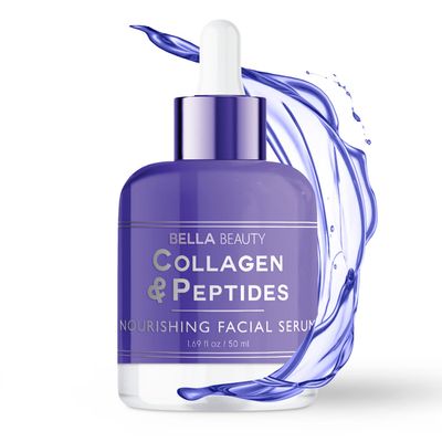 Bella Beauty Collagen &amp; Peptides Nourishing Facial Serum - Stimulates Collagen, Reduces Fine Lines &amp; Wrinkles, Deeply Hydrates - Dermatologist Tested, Korean Skin Care for All Skin Types - 1.69 Fl. Oz