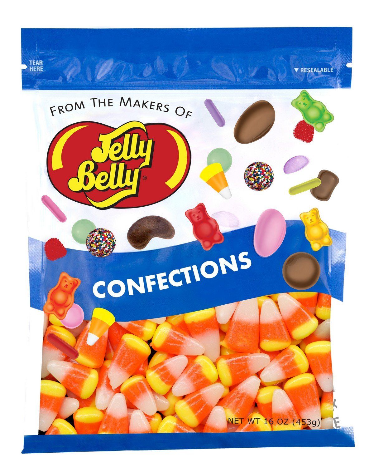 Jelly Belly Candy Corn - 1 Pound (16 Ounces) of Classic Creamy Vanilla-Flavored Candy in a Resealable Bag, Straight from the Source