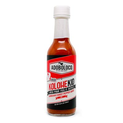 Adoboloco KoloheKid! Hot Sauce 5 Fl Oz, Bold Heat, Ghost Peppers &amp; Hawaiian Chili Peppers - Heat Level 05/10 - Seen on Hot Ones - All Natural, Made in USA