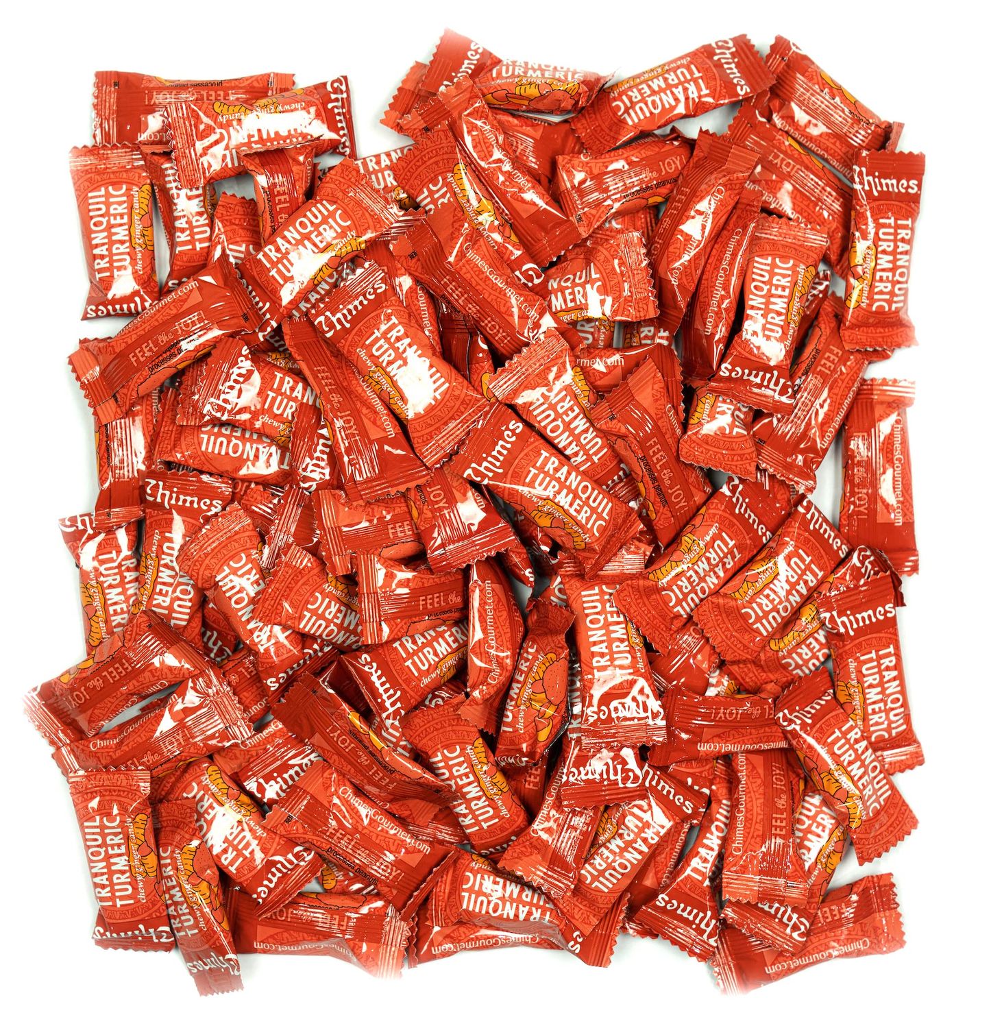 Chimes Tranquil Turmeric Adaptogen Ginger Chews Candy 1-Pound Bag - (With Ashwagandha, Reishi and Turmeric with Curcumin)