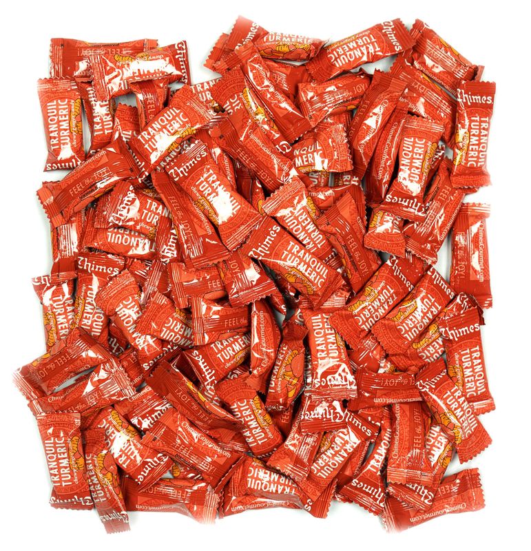 Chimes Tranquil Turmeric Adaptogen Ginger Chews Candy 1-Pound Bag - (With Ashwagandha, Reishi and Turmeric with Curcumin)