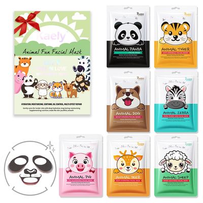 Kaely 7 Pack Animal Character Sheet Masks, Face Masks for Kids Teens Skin Care, Korean Soothe Facial Mask for All Skin Types, Girls Night Skincare Spa Party, Birthday Gifts for Women Men, Set01