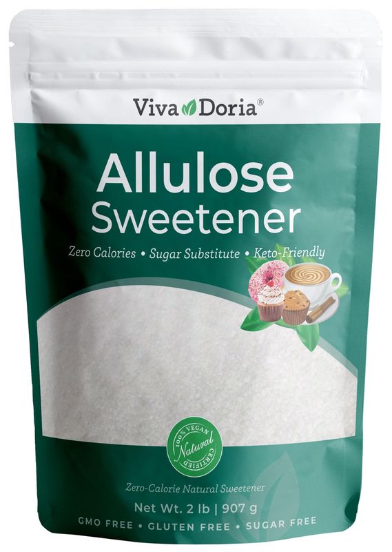 Viva Doria Allulose Sweetener, 2 lb (907g) Zero Calorie Sugar Substitute Great for Coffee, Tea, Cooking and Baking Keto Friendly Non-Erythritol, GMO Free, Gluten Free &amp; Vegan Sweetener