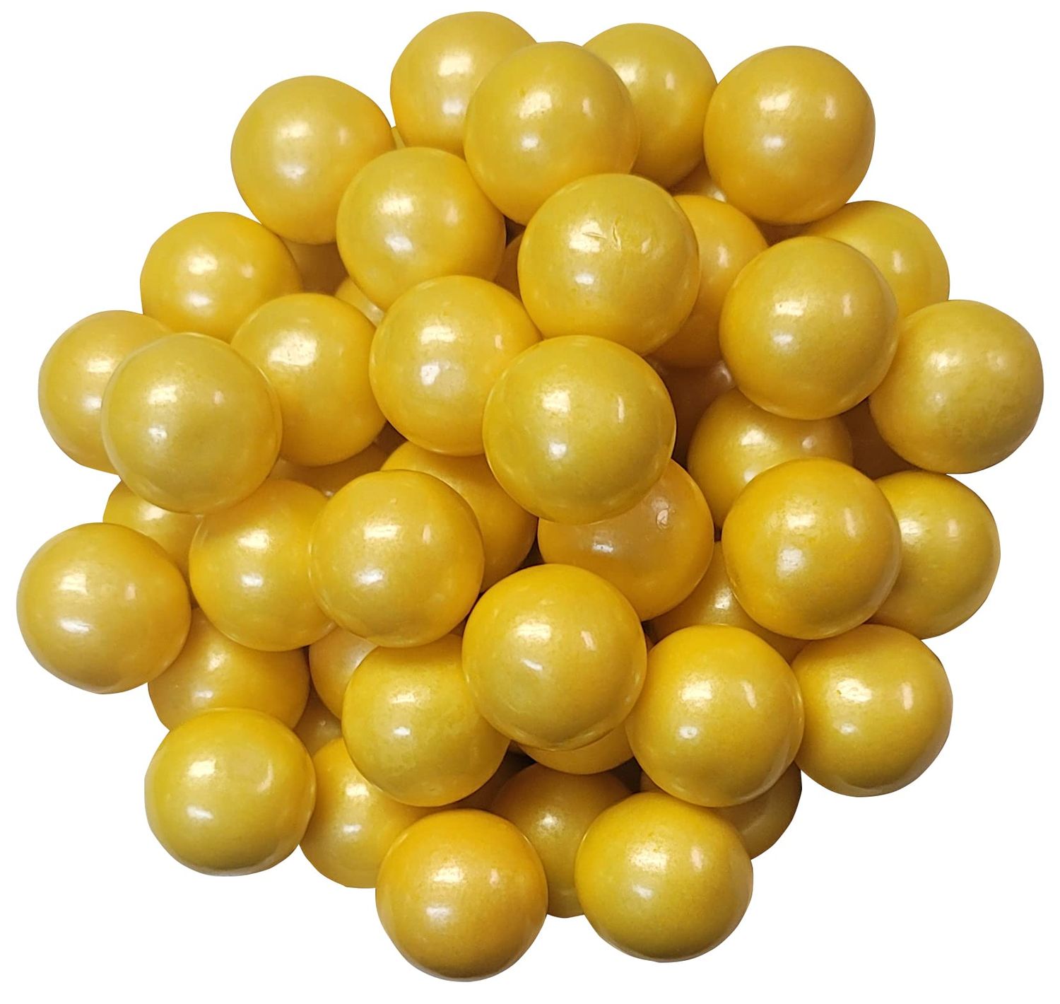 Pearl Yellow Gumballs -2 Pounds Round Shiney Gum Balls For Candy Buffets &amp; Parties