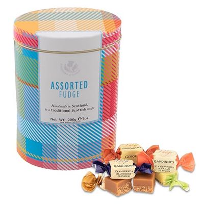 Gardiners of Scotland Handmade Fudge 200g Tin, Tartan Assorted Fudge