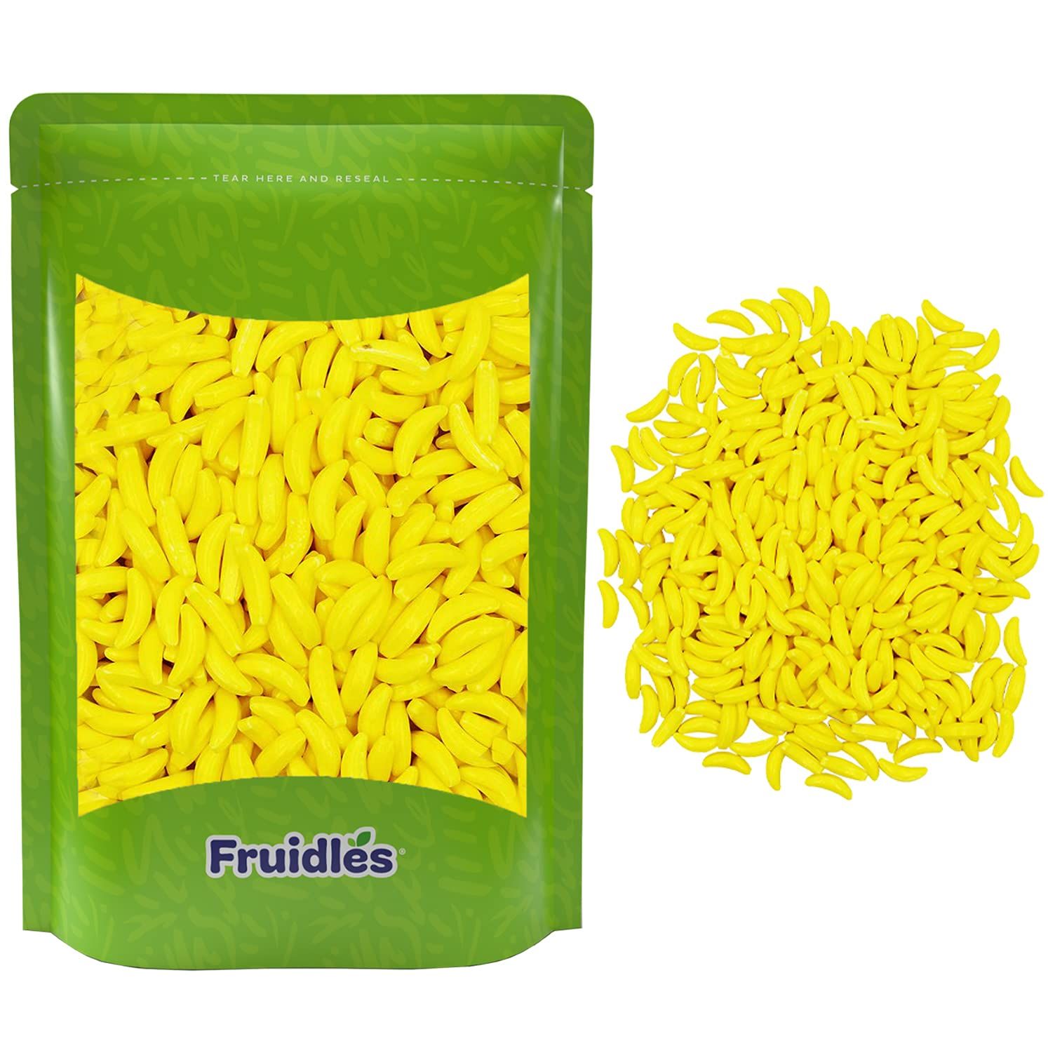 Fruidles Bananarama Banana Candy Runts, Hard Candy Treats, Kosher Certified, Family Size Party Bag (Yellow Banana Runts, Half-Pound)