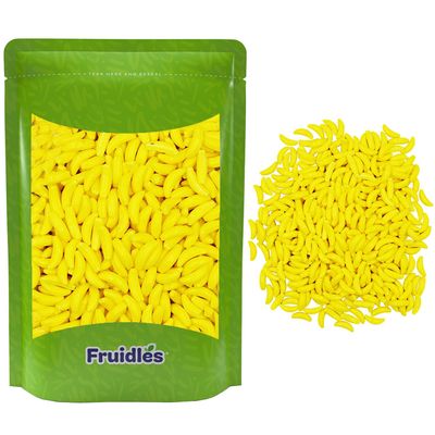 Fruidles Bananarama Banana Candy Runts, Hard Candy Treats, Kosher Certified, Family Size Party Bag (Yellow Banana Runts, Half-Pound)