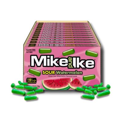 Mike &amp; Ike Sour Watermelon - Gift Pack of 12, 4.25 oz Theatre Boxes By Lyza&#39;s Sweets &amp; Treats
