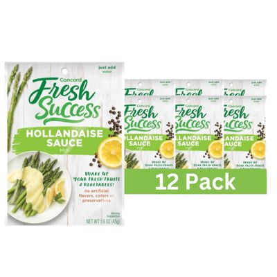 Concord Foods Hollandaise Sauce Mix Indulgent Lemon &amp; Butter Infusion for Gourmet Dining - Elevate Your Meals with Creamy Richness &amp; Zesty Citrus! 1.6 Ounce (Pack of 12)