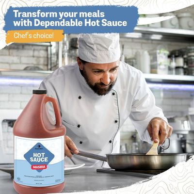 Dependable Food Hot Sauce - 1 Gallon Bulk Bottle - Kosher Certified Spicy Flavor Booster